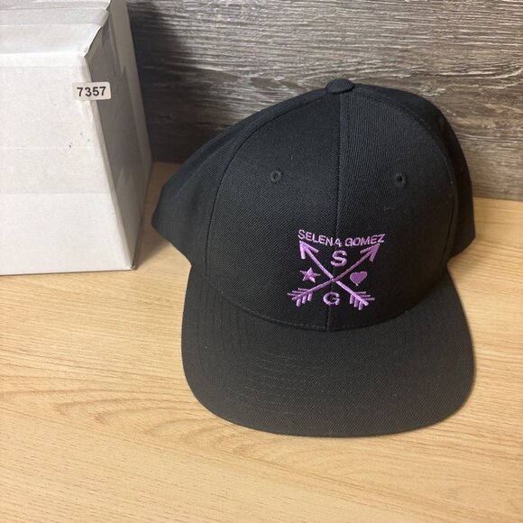 Selena Gomez Hat Cap Snap Back Black Purple Adjustable - Picture 9 of 10